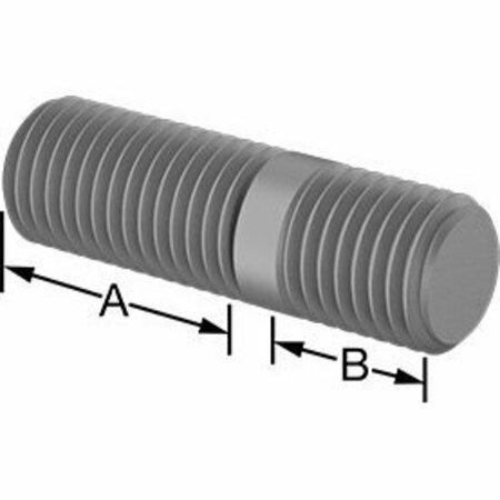 BSC PREFERRED Threaded on Both Ends Stud Steel M24 x 3 mm Size 45 mm and 24 mm Thread Length 79 mm Long 5580N196